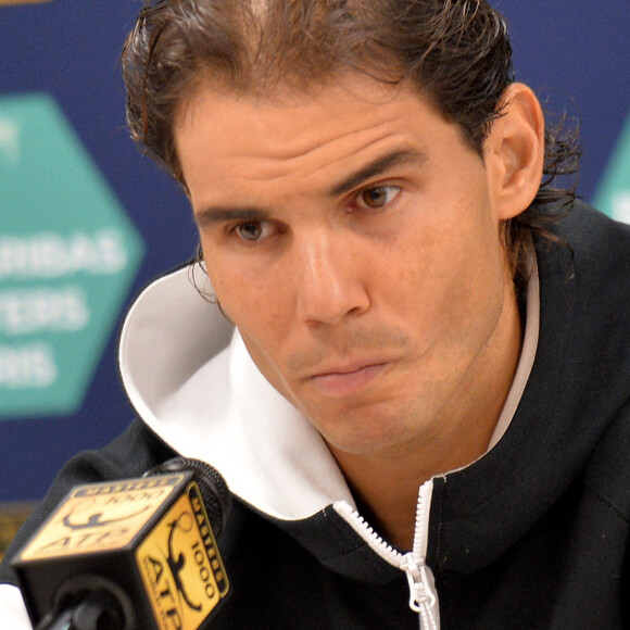 Rafael Nadal en conférence de presse à l'Accor Hôtels Arena à Paris