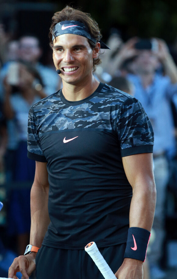 Rafael Nadal - Les plus grands joueurs de tennis mondiaux ont fait une démonstration au "Nike's NYC Street Tennis" à New York. Le 24 août 2015 