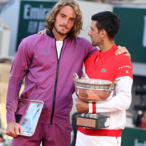 Stefanos Tsitsipas, Novak Djokovic - Novak Djokovic s'est imposé face à Stefanos Tsitsipas en finale des internationaux de tennis de Roland Garros à Paris, le 13 juin 2021. © Dominique Jacovides/Bestimage