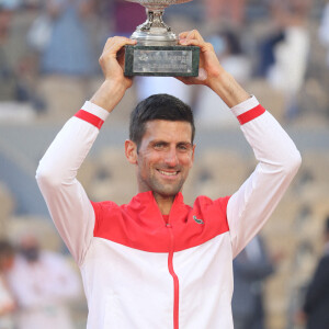 Novak Djokovic - Novak Djokovic s'est imposé face à Stefanos Tsitsipas en finale des internationaux de tennis de Roland Garros à Paris, le 13 juin 2021. © Dominique Jacovides/Bestimage 