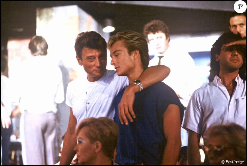 Archives - David Hallyday et Johnny Hallyday, sur un plateau télé
