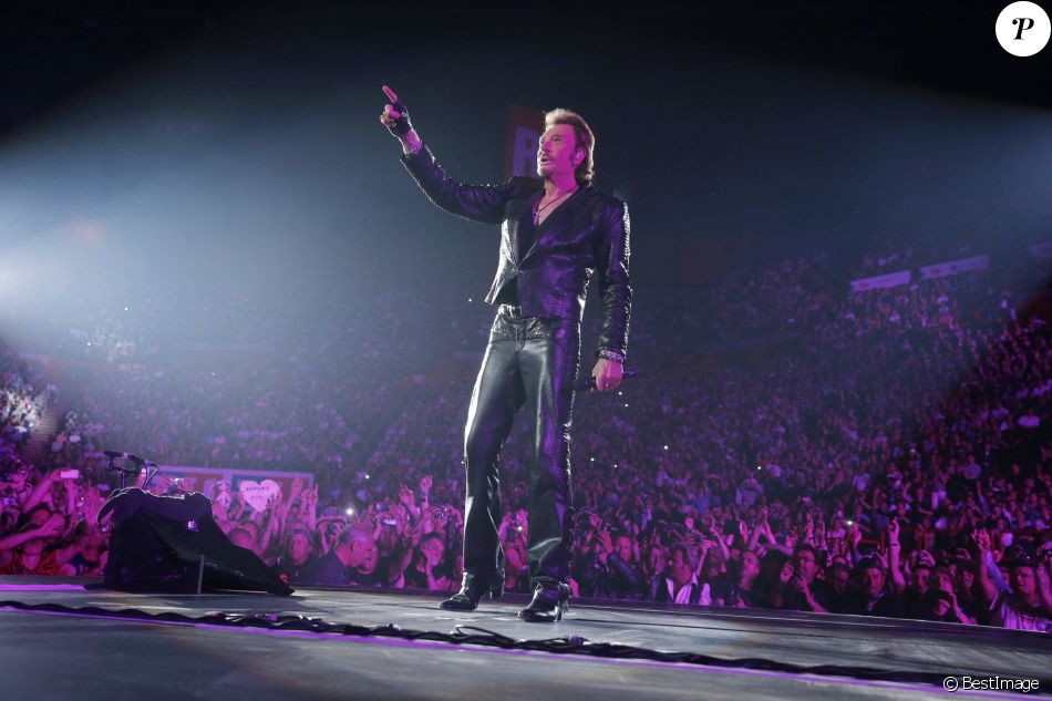 Exclusif - Johnny Hallyday en concert au POPB de Bercy a Paris - Jour 3 de la tournée "Born rocker Tour". Le 16 juin 2013