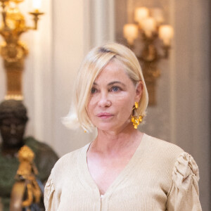 Emmanuelle Béart présente le film "L'Etreinte" au festival du cinéma français, à l'hôtel St Regis à Rome. Le 14 juin 2021.