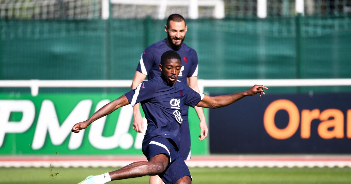 Ousmane Dembélé et Karim Benzema à l'entraînement de l ...