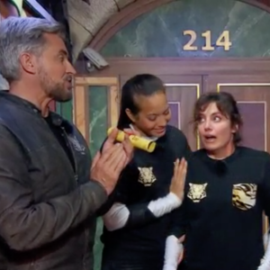 Laetitia Milot complètement paniquée dans "Fort Boyard" (France 2) le samedi 19 juin 2021.
