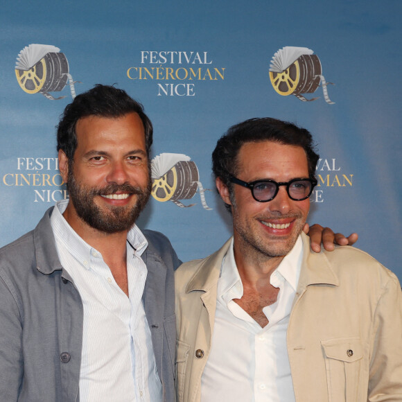 Laurent Lafitte et Nicolas Bedos à la première du film "Boite Noire" dans le cadre du Festival CINEROMAN au cinéma Pathé Gare du Sud à Nice, France, le 19 juin 2021. © Denis Guignebourg/Bestimage 