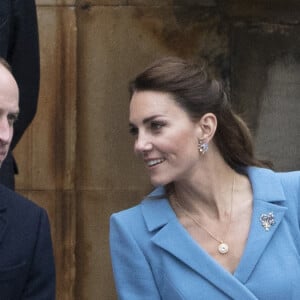 Le prince William, duc de Cambridge et Kate Catherine Middleton, duchesse de Cambridge, lors de l'événement "Beating of the Retreat (Cérémonie de la Retraite)" au palais de Holyroodhouse à Edimbourg. Le 27 mai 2021