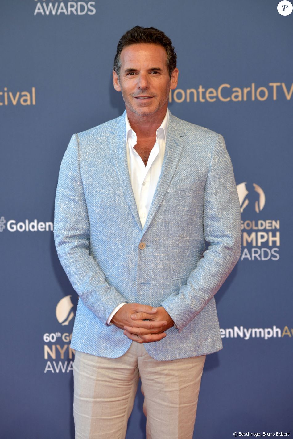 Jeremy Banster lors du photocall de la cérémonie des Nymphes d'Or du 60ème festival de télévision de Monte Carlo au Grimaldi Forum à Monaco le 22 juin 2021. © Bruno Bebert / Bestimage