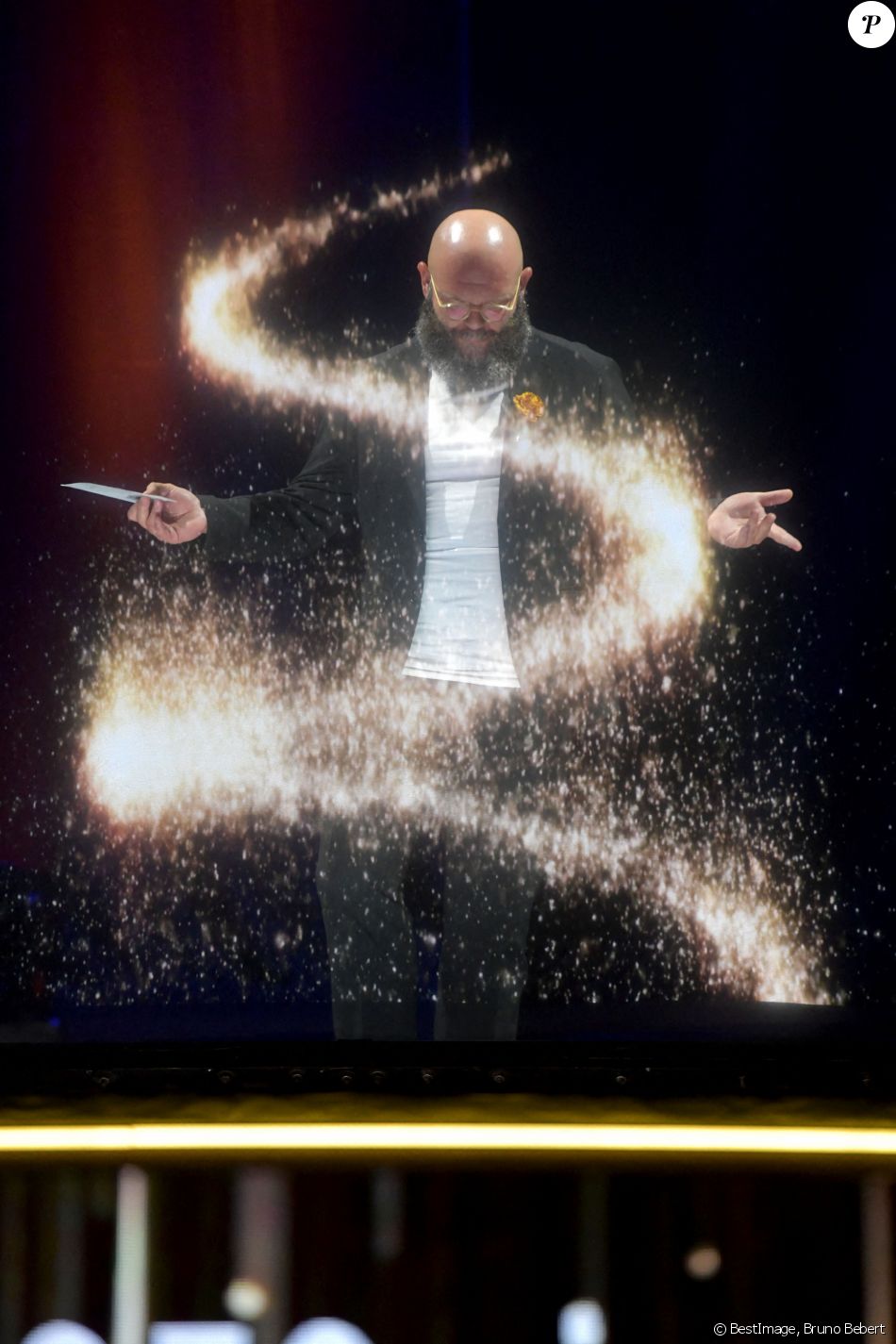 Darko Peric durant la cérémonie des Nymphes d'Or du 60eme Festival de Télévision de Monte-Carlo dans la salle des Princes du Grimaldi Forum à Monaco, le 22 juin 2021. Cette année, un bon nombre de récompensés ne pouvant être présents à cause des restrictions sanitaires appliquées pour les déplacements à l'étranger, seront sur scène en mode "hologramme". © Bruno Bebert / Bestimage