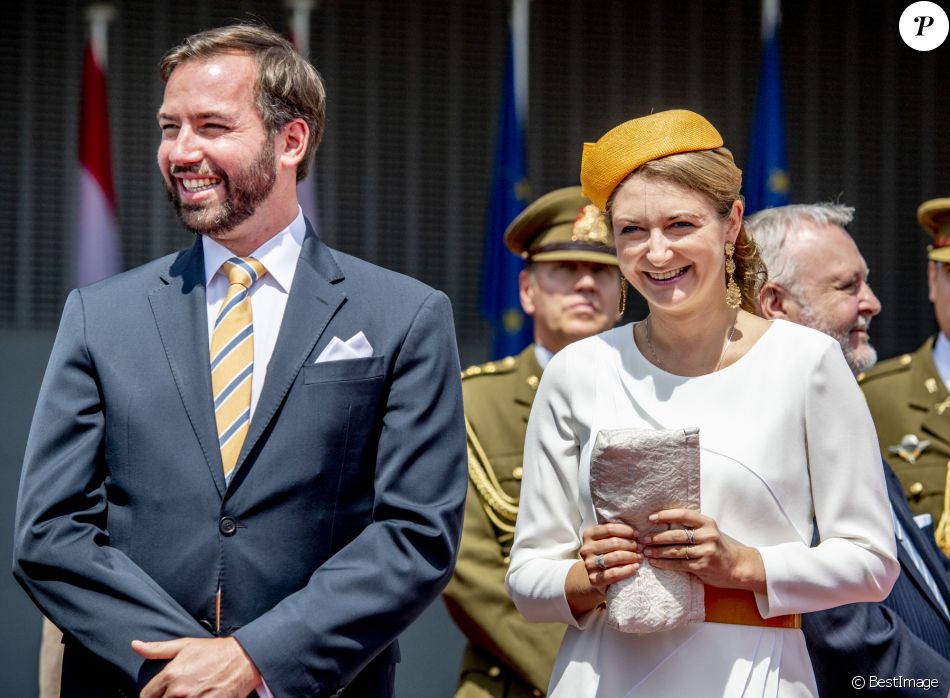 Le prince Guillaume de Luxembourg, la comtesse Stéphanie de Lannoy - Cérémonie de départ du roi Willem-Alexander des Pays-Bas et de la reine Maxima devant le palais Grand Ducale à Luxembourg le 25 mai 2018
