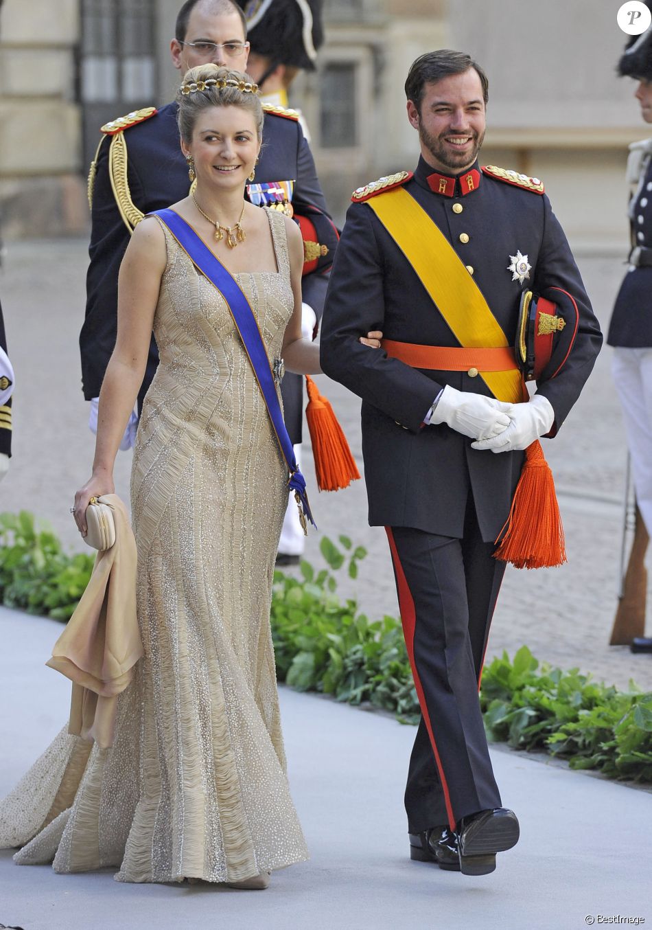 La Duchesse Stephanie du Luxembourg et le Grand Duc Guillaume du Luxembourg - Mariage de la princesse Madeleine de Suede avec Chris O'Neill au Palais Royal a Stockholm en Suede le 8 juin 2013.