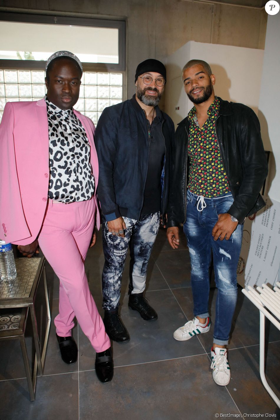 Exclusif - Mourad Behlouli (créateur du concept-store), Brahim Zaibat - Soirée d'ouverture du concept-store "l'avant coureur" à Aubervilliers, le 24 juin 2021. © Christophe Clovis / Bestimage