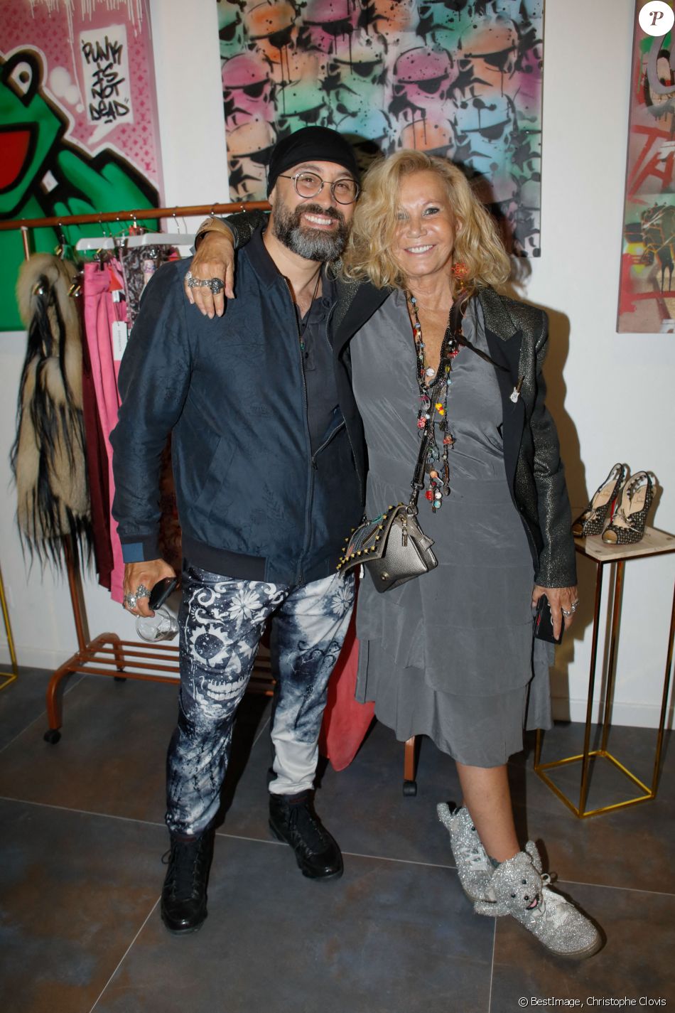 Exclusif - Mourad Behlouli (créateur du concept-store), Fiona Gélin - Soirée d'ouverture du concept-store "l'avant coureur" à Aubervilliers, le 24 juin 2021. © Christophe Clovis / Bestimage