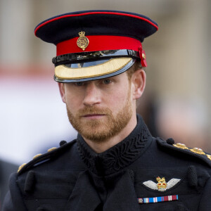 Le prince Harry lors de la cérémonie du Souvenir à l'abbaye de Westminster à Londres. Le 9 novembre 2017