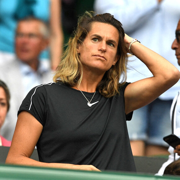 Amélie Mauresmo au tournoi de Wimbledon à Londres