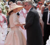 Laurent de Belgique et sa femme à son arrivée au mariage d'Albert II de Monaco et Charlene Wittstock le 2 juillet 2011 à Monaco.