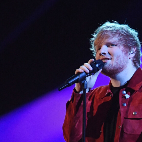 Ed Sheeran - Soirée des 38ème Brit Awards (récompense musicale délivrée annuellement par la British Phonographic Industry depuis 1977) à l'O2 Arena à Londres, Royaume Uni, le 21 février 2018. 