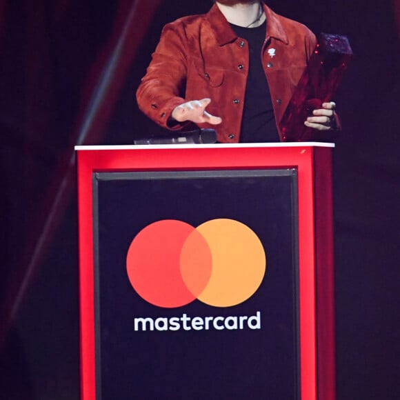 Ed Sheeran - Soirée des 38ème Brit Awards (récompense musicale délivrée annuellement par la British Phonographic Industry depuis 1977) à l'O2 Arena à Londres, Royaume Uni, le 21 février 2018. 