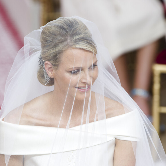 Charlene Wittstock lors de son mariage religieux avec le prince Albert de Monaco, le 2 juillet 2011.