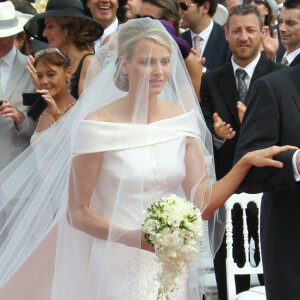Charlene Wittstock le jour de son mariage religieux avec le prince Albert de Monaco.