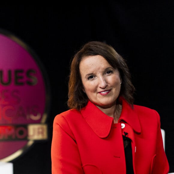 Exclusif - Anne Roumanoff - Backstage de l'enregistrement de l'émission "Les comiques préférés des français" au Dôme des Sports © Pierre Perusseau / Bestimage 