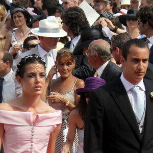 Charlotte Casiraghi et Alex Dellal -  Mariage religieux d'Albert et Charlene de Monaco, à Monaco, le 2 juillet 2011.