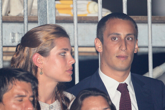 Charlotte Casiraghi et son petit-ami Alex Dellal au concert de Jean-Michel Jarre à Monaco, avant le mariage du prince Albert et Charlene Wittstock, en 2011.