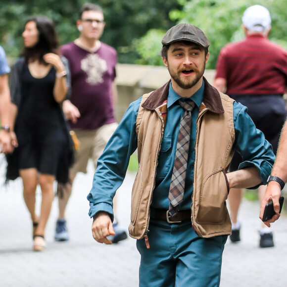 Exclusif - Daniel Radcliffe sur le tournage de la série "Unbreakable Kimmy Schmidt" à New York, le 8 juillet 2019.