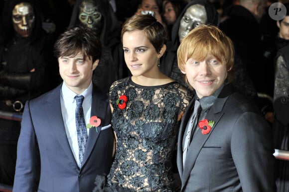 Daniel Radcliffe, Emma Watson et Rupert Grint - Première mondiale du film "Harry potter et les reliques de la mort" à Londres. Le 11 novembre 2010. 