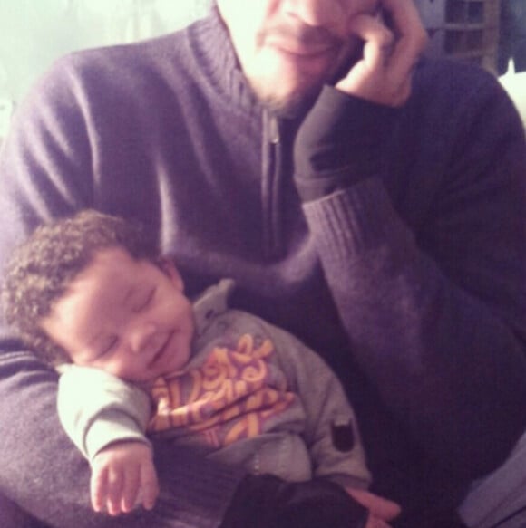 JoeyStarr et son troisième fils, Marcello. Février 2015.