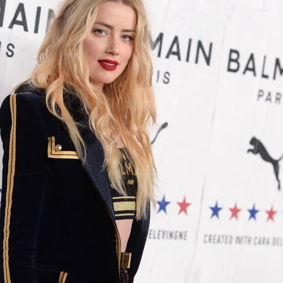 Amber Heard au photocall de la soirée "Puma x Balmain" à Los Angeles