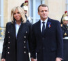 Le président de la République française et sa femme la Première Dame reçoivent les présidents avant la cérémonie du Centenaire de l'Armistice de la Première Guerre Mondiale, au palais de l'Elysée à Paris, France