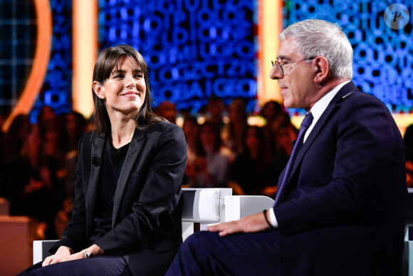 Charlotte Casiraghi, Robert Maggiori - Charlotte Casiraghi sur le plateau de l'émission "Le parole della settimana" à Milan en Italie le 5 octobre 2019.