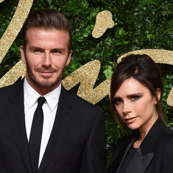 David Beckham et sa femme Victoria Beckham au British Fashion Awards 2015 à Londres, le 23 novembre 2015