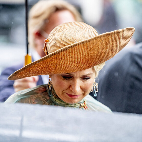 Le roi Willem-Alexander et la reine Maxima des Pays-Bas font une déclaration suite à la blessure par balles du journaliste néerlandais Peter R. de Vries lors de leur visite d'Etat de trois jours en Allemagne, le 7 juillet 2021.