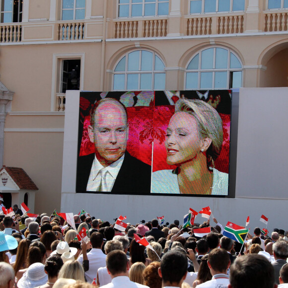 Mariage civil du prince Albert et Charlene Wittstock à Monaco, le 1er juillet 2011.