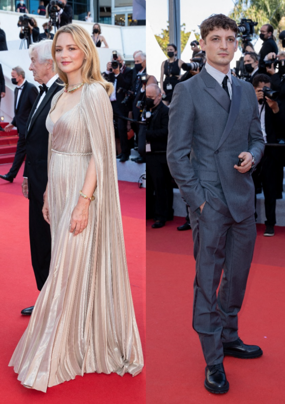 Virginie Efira et son compagnon Niels Schneider ont foulé le tapis rouge du 74e Festival de Cannes séparément, pour la montée des marches du film "Benedetta". © Borde-Jacovides-Moreau / Bestimage