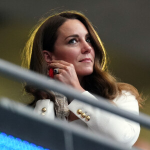Kate (Middleton), duchesse de Cambridge , assiste à la finale de l'Euro opposant l'Angleterre à l'Italie au stade de Wembley à Londres.