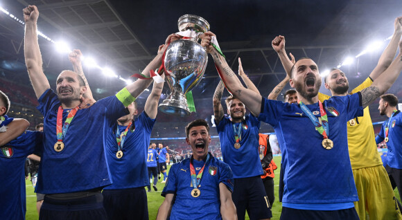 L'équipe d'Italie a remporté l'Euro 2020 en battant l'Angleterre en finale, aux tirs au but, au stade de Wembley. Londres, le 11 juillet 2021.