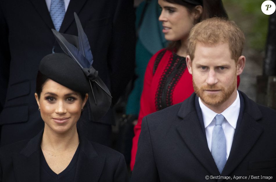 Le prince Harry, duc de Sussex, Meghan Markle, duchesse de Sussex - La famille royale assiste à la messe de Noël à Sandringham le 25 décembre 2018.