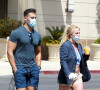 Britney Spears et son compagnon Sam Asghari sortent de leur confinement pour une journée shopping et sportive à Los Angeles le 16 juin 2020.