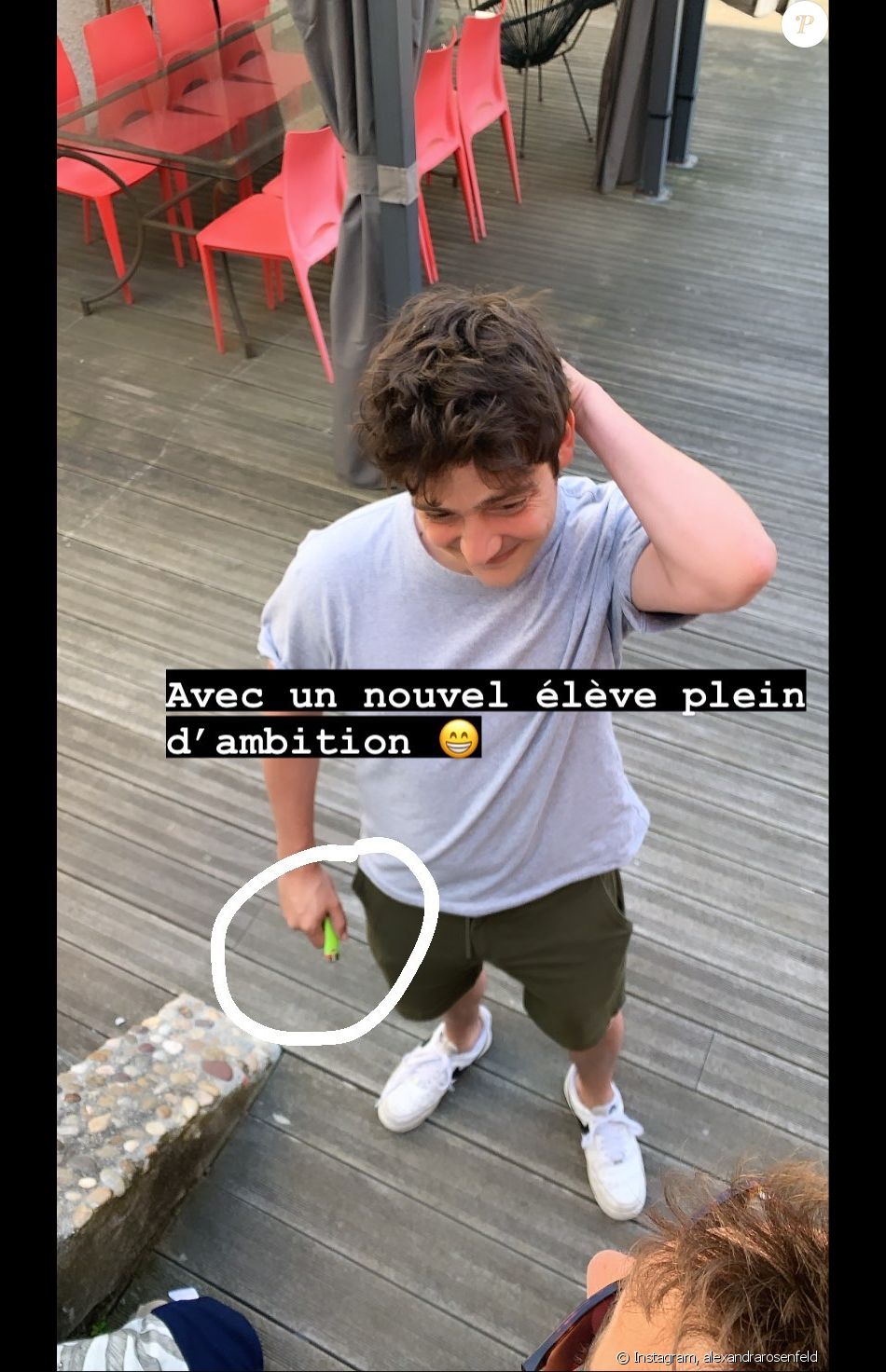 Alexandra Rosenfeld donne un cours de yoga à Martin Weill - Instagram