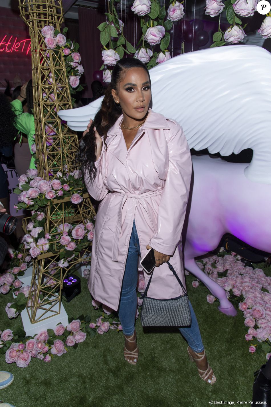Exclusif - Milla Jasmine lors de l'ouverture du tout nouveau showroom parisien PrettyLittleThing parrainée par Sananas, rue Saint-Florentin dans le 8ème arrondissement de Paris, France, le 3 mars 2020, en marge de la semaine de la mode de Paris. © Pierre Perusseau/Bestimage