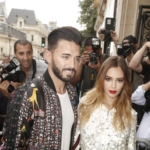Thomas Vergara et sa compagne Nabilla Benattia au défilé de mode "Jean Paul Gaultier", collection Haute-Couture automne-hiver 2018/2019, à Paris. Le 4 juillet 2018