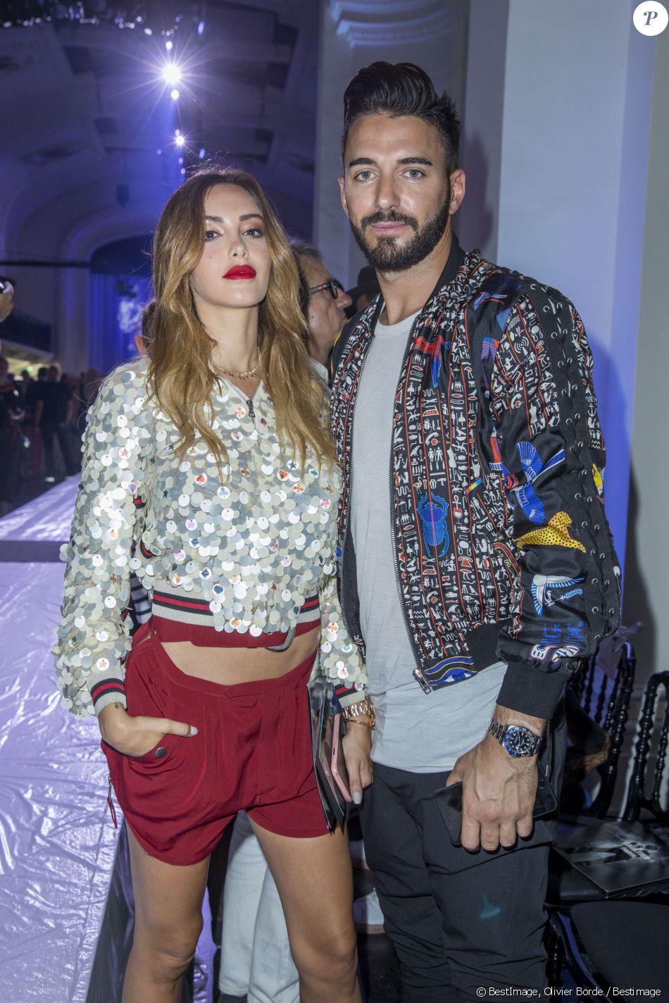 Nabilla Benattia et son compagnon Thomas Vergara au défilé de mode "Jean Paul Gaultier", collection Haute-Couture automne-hiver 2018/2019, à Paris. Le 4 juillet 2018 © Olivier Borde / Bestimage