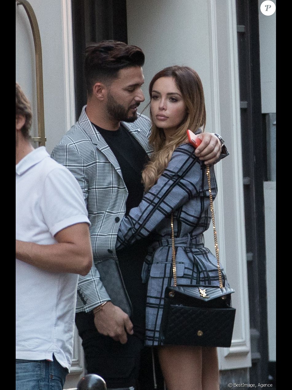 Nabilla Benattia et son compagnon Thomas Vergara vont déjeuner dans le restaurant l'Alcazar à Paris le 19 juin 2018.