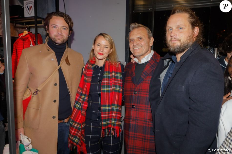 Louis-Marie de Castelbajac, Pauline Drouas et son compagnon Jean-Charles de Castelbajac, Guilhem de Castelbajac - Inauguration du flagship store Rossignol au 21 boulevard des Capucines à Paris, le 22 octobre 2018 avec la collaboration de J-C. de Castelbajac. © CVS/Bestimage