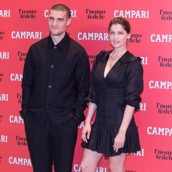 Laetitia Casta et son mari Louis Garrel au photocall du film "L'Homme Fidèle" à Rome, Italie, le 5 avril 2019. 