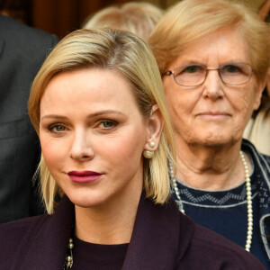 La princesse Charlene de Monaco - Remise des cadeaux de Noël à la Croix Rouge Monégasque à Monaco, le 18 décembre 2019. © Bruno Bebert / Pool Monaco / Bestimage