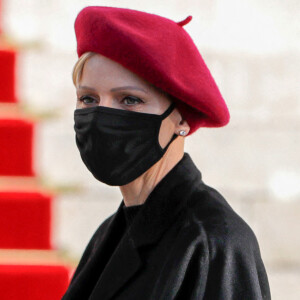 La princesse Charlene de Monaco - Le couple princier assiste à la messe de Sainte Dévote à la cathédrale de Monaco. © Claudia Albuquerque / Bestimage